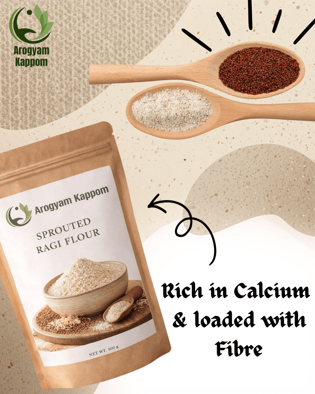 Sprouted Finger Millet Flour - 500g